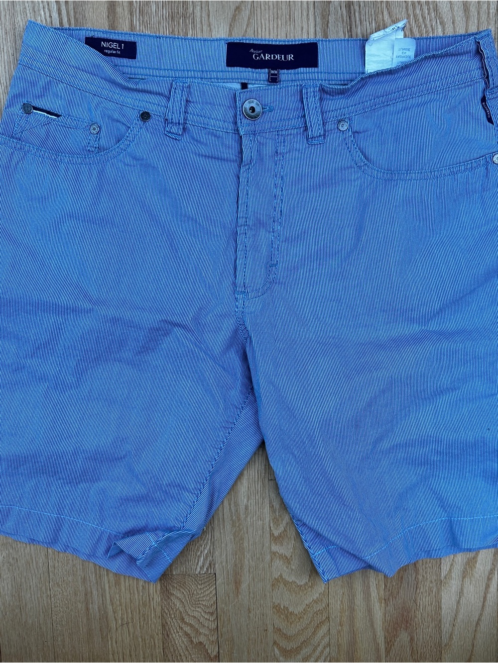 Nigel I Light Blue Flat Front Men’s Shorts